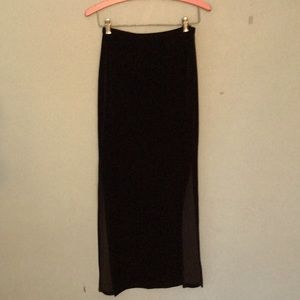 Y2K Star City Clothing Company Black Velvet Maxi Skirt size small